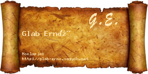 Glab Ernő névjegykártya